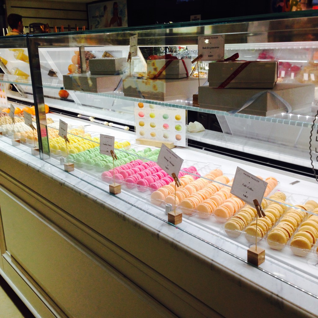 Freshly baked macaroons at the Champs-Élysées.